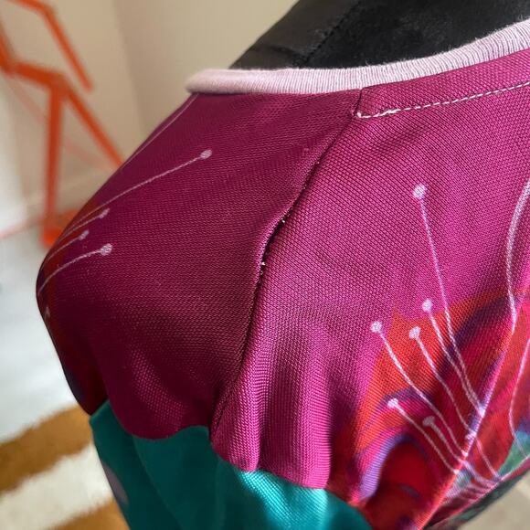 Custo Barcelona Long Sleeve Shirt Women's Size 8 Abstract Heart Artsy Butterfly - Picture 9 of 11